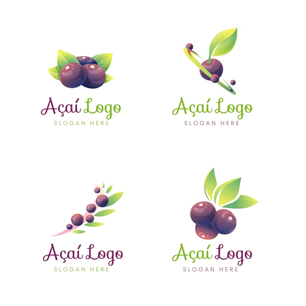 Gratis vector verloop acaiteria logo-ontwerp