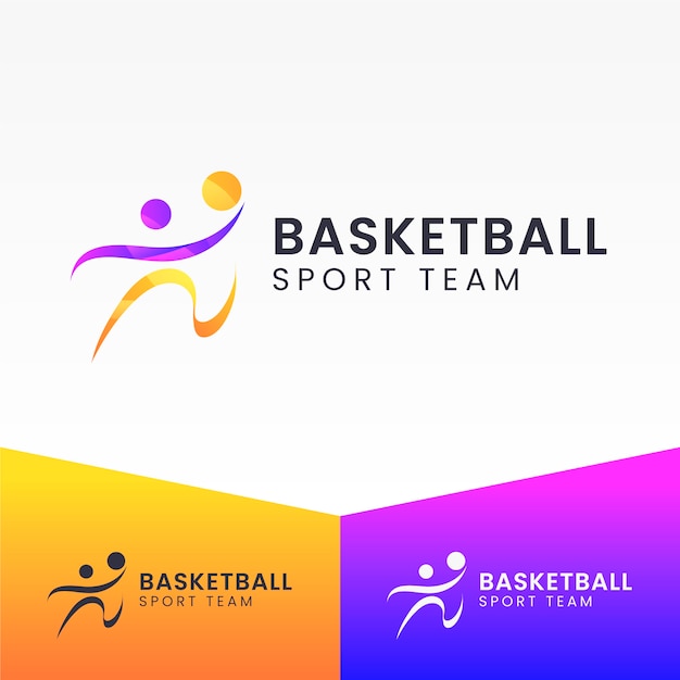 Gratis vector verloop basketbal logo sjabloon
