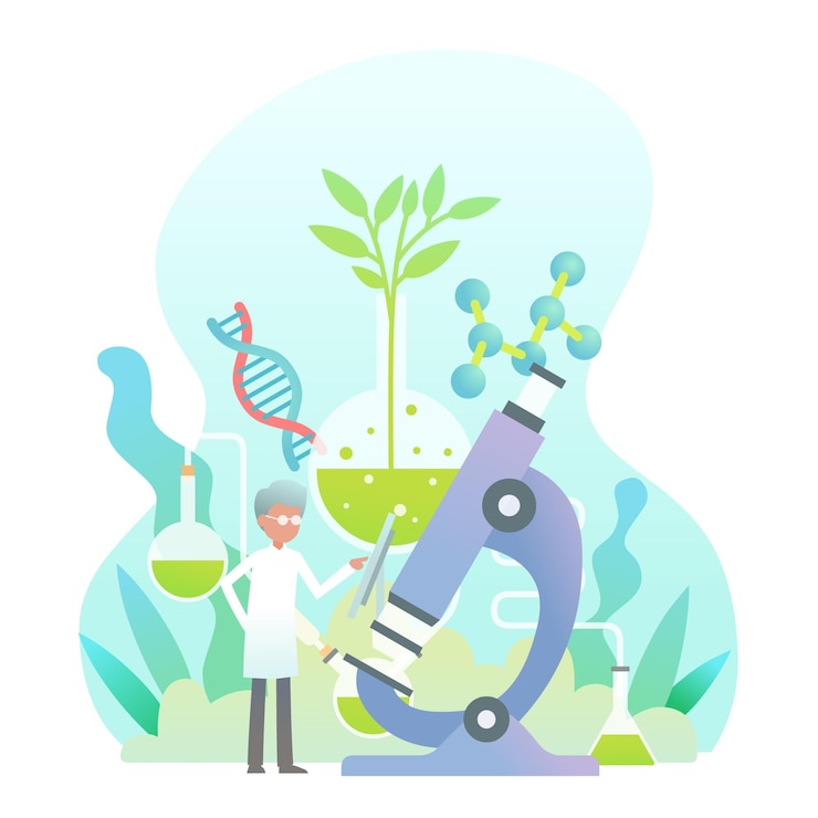 Gratis Vector verloop biotechnologie concept