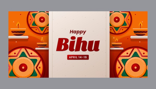 Gratis vector verloop bohag bihu horizontale bannersjabloon