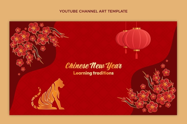 Verloop Chinees nieuwjaar YouTube-kanaalkunst