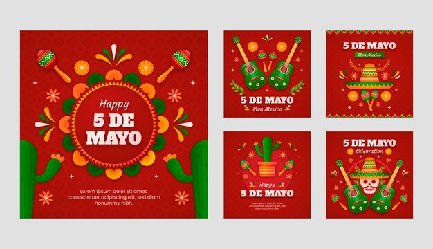 Verloop cinco de mayo instagram posts collectie