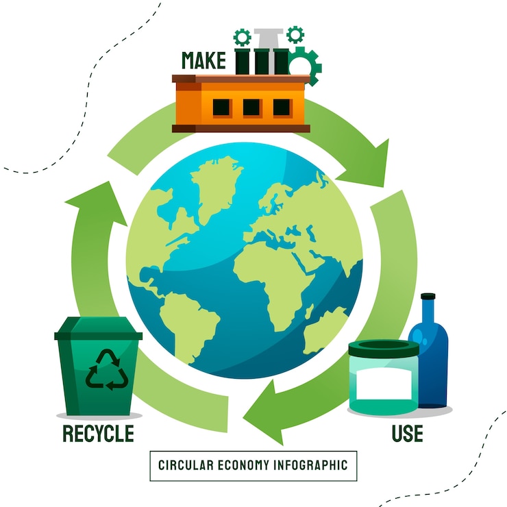 Gratis Vector verloop circulaire economie infographic