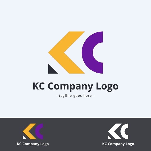 Verloop ck of kc logo sjabloon