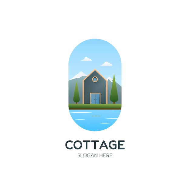 Verloop cottage logo sjabloon