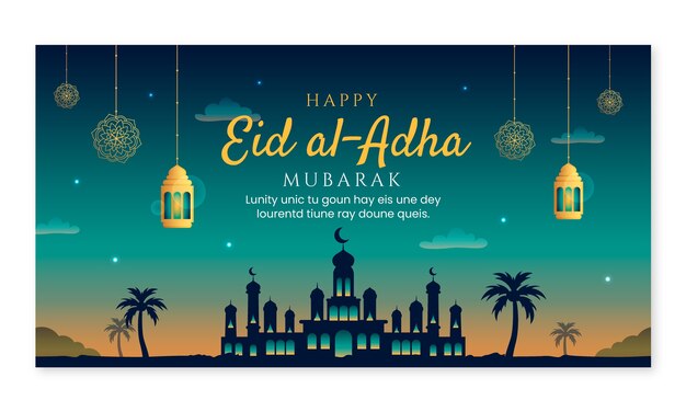 Gratis vector verloop eid al-adha facebook-advertentie