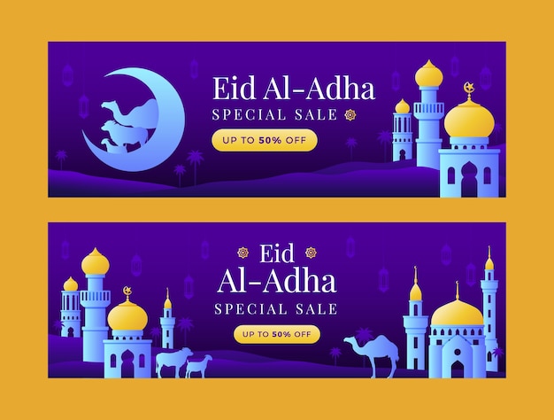 Verloop eid al-adha verkoopbanners