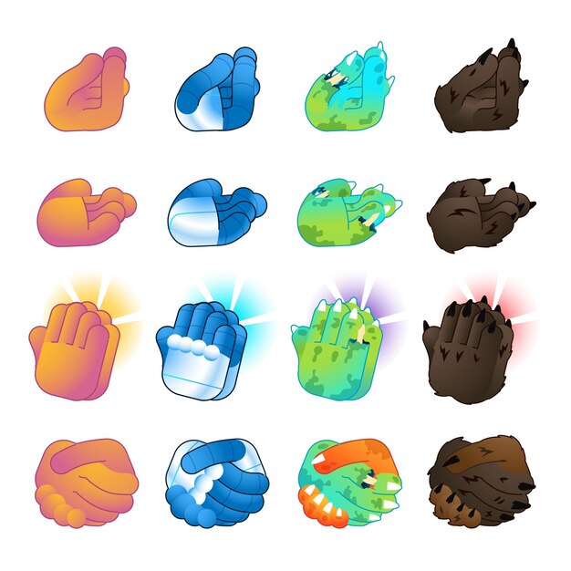Verloop emoji handen element