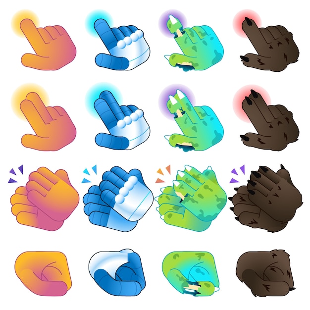 Gratis vector verloop emoji handen element