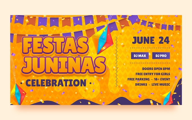 Verloop festas juninas facebook postsjabloon