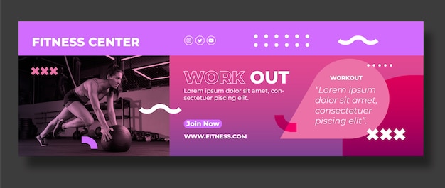 Gratis vector verloop fitness twitter header