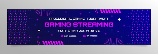 Gratis vector verloop gaming stream twitch banner