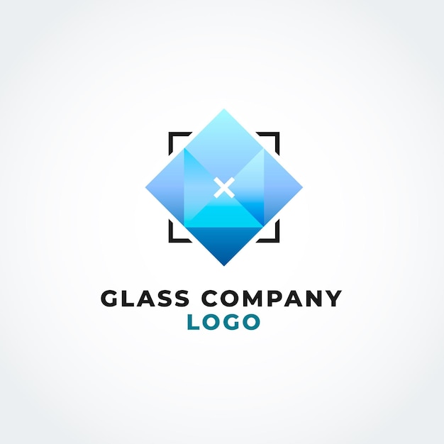 Verloop gekleurd glas logo sjabloon