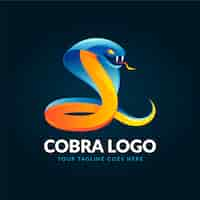 Gratis vector verloop gekleurde cobra logo sjabloon