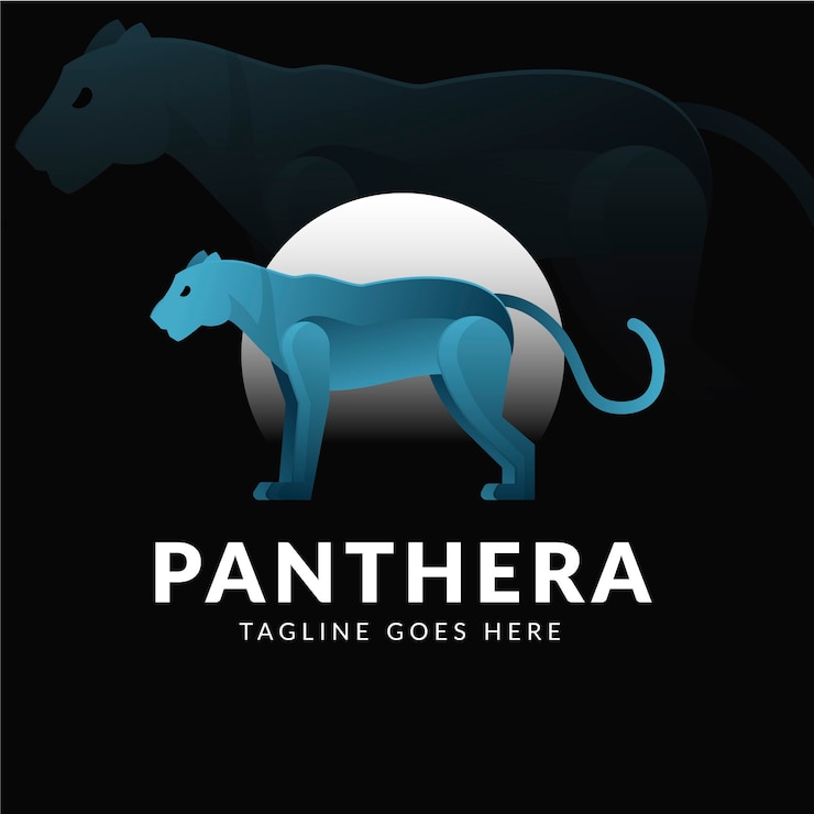 Gratis Vector verloop gekleurde panter logo sjabloon