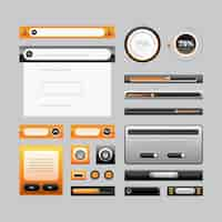 Gratis vector verloop gekleurde ui kit collectie