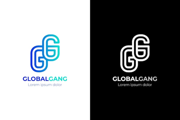 Verloop gg-logo sjabloon