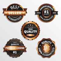 Gratis vector verloop gouden luxe badges collectie