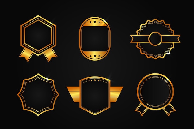 Gratis vector verloop gouden luxe badges collectie