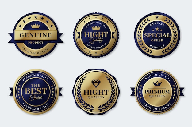 Verloop gouden luxe badges collectie