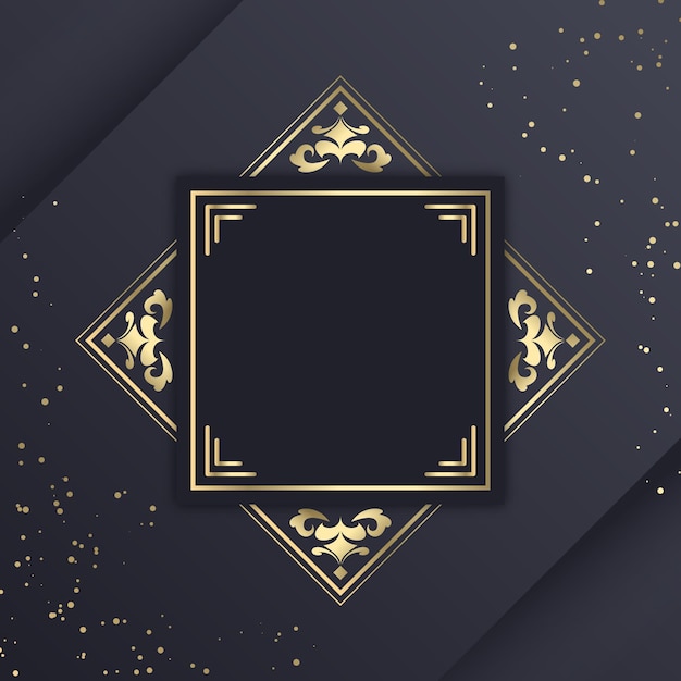 Gratis vector verloop gouden luxe framesjabloon