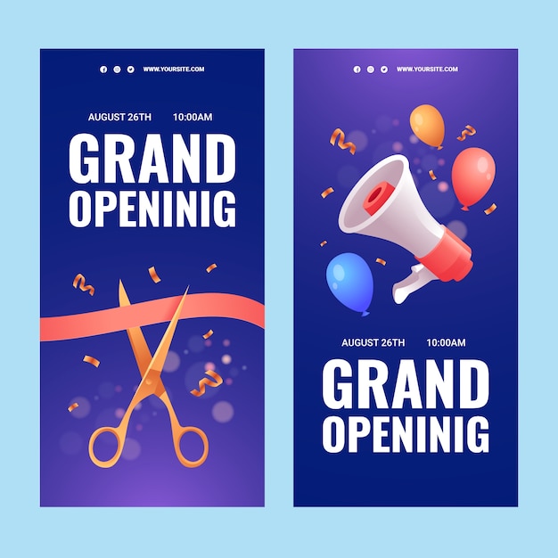 Gratis vector verloop grootse opening verticale banner