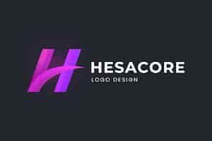 Gratis vector verloop h letter logo sjabloon