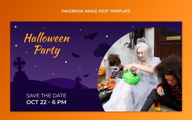 Gratis vector verloop halloween social media postsjabloon