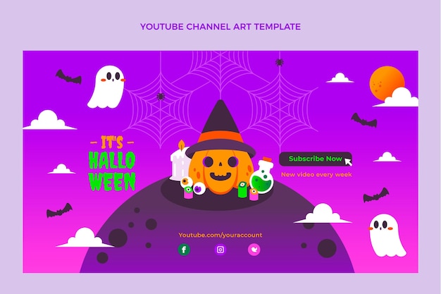 Gratis vector verloop halloween youtube-kanaalkunst