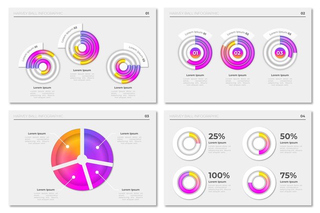 Verloop harvey bal diagrammen infographic collectie