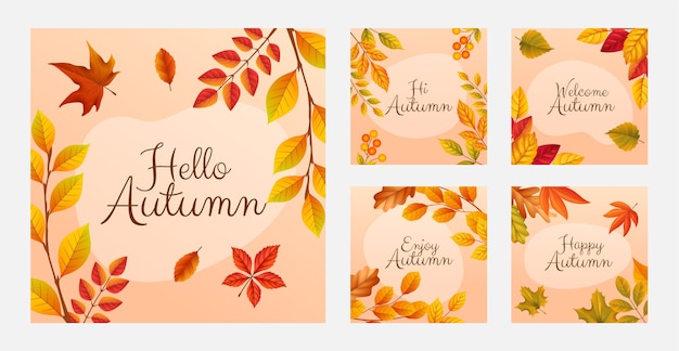 Gratis vector verloop herfst sjabloonontwerp