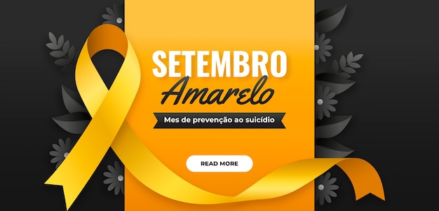 Gratis vector verloop horizontaal bannermalplaatje voor braziliaanse zelfmoordpreventiemaand