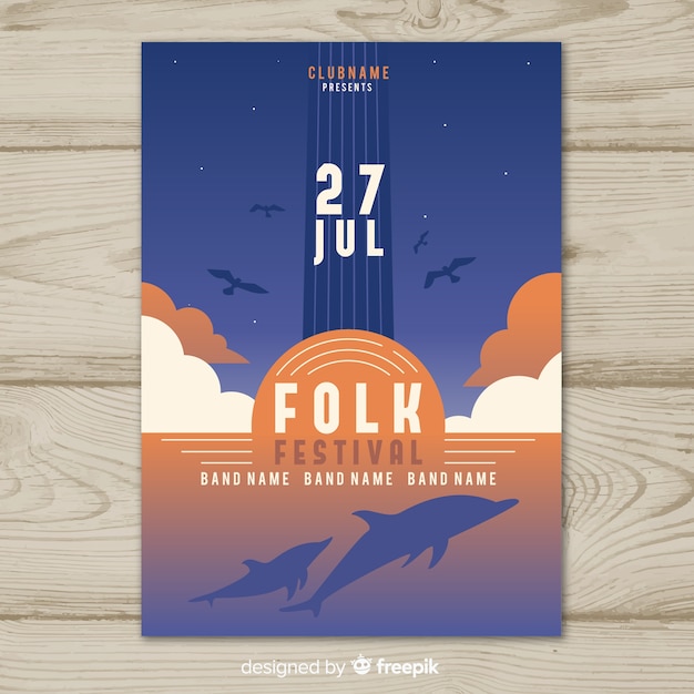 Verloop illustratie muziekfestival poster