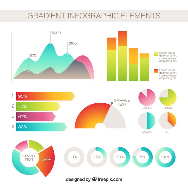 Verloop infographic element collectie