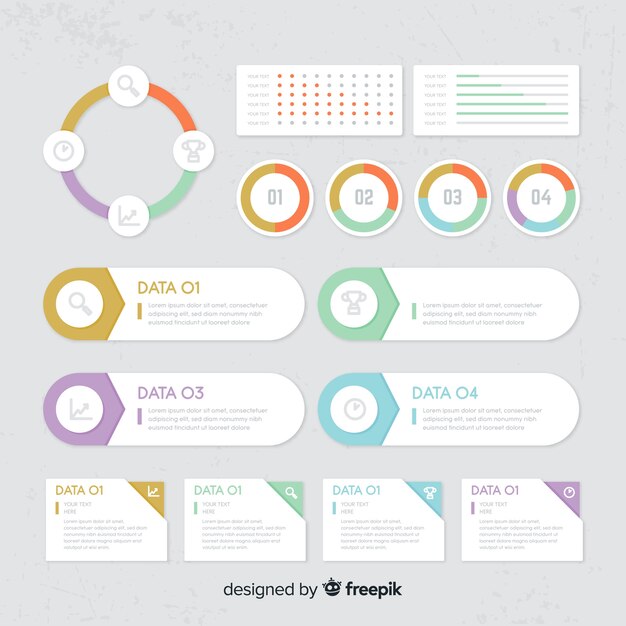 Verloop infographic element collectie