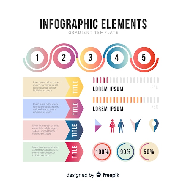 Verloop infographic element collectie