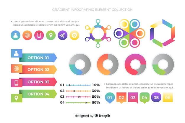 Verloop infographic element collectie