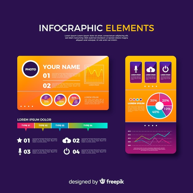 Verloop infographic element collectie