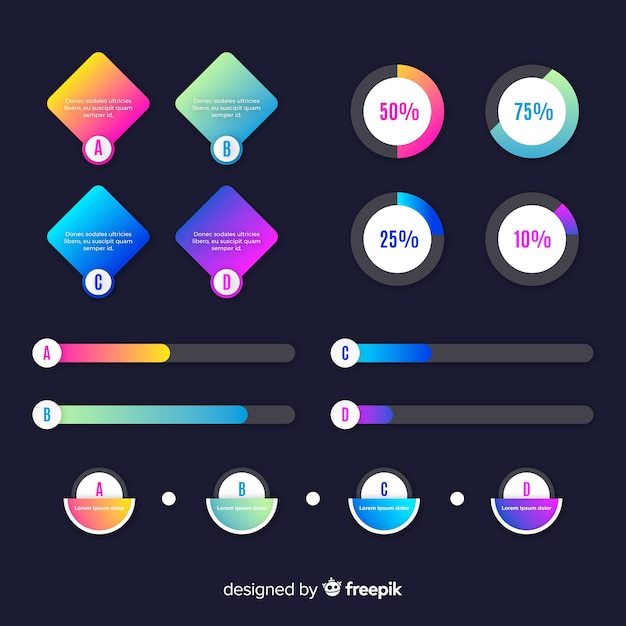 Verloop infographic elementen instellen