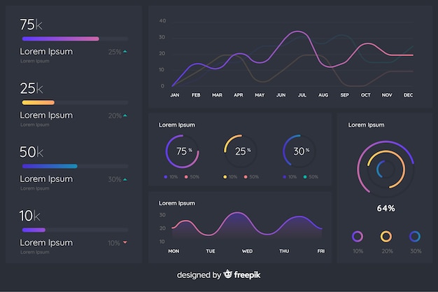 Gratis vector verloop infographic elementen