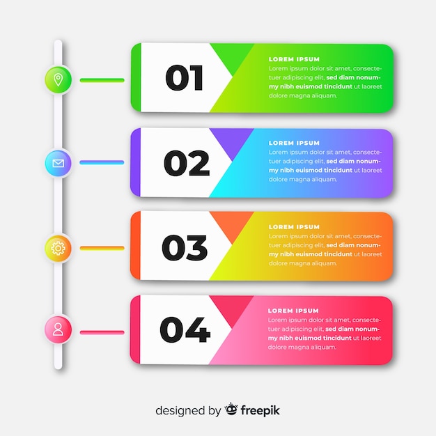 Verloop infographic sjabloon met stappen