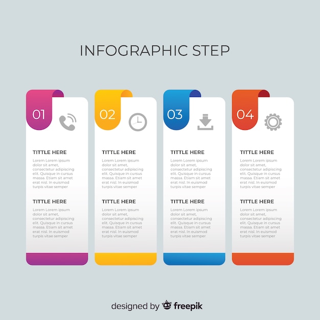 Gratis vector verloop infographic stappen sjabloon