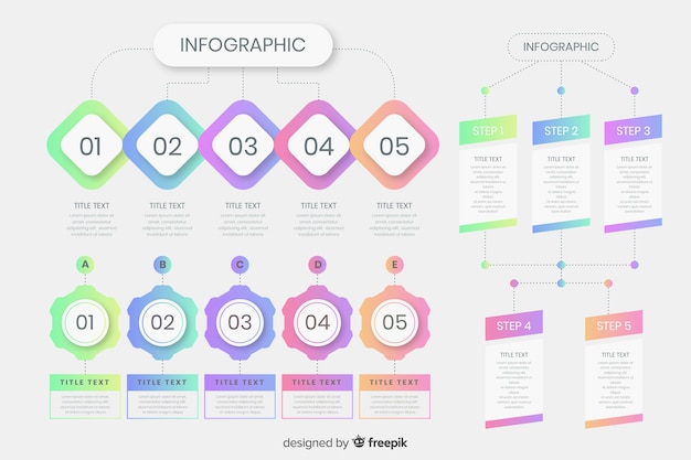 Verloop infographic stappen sjabloon