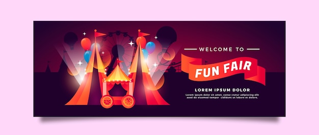 Gratis vector verloop kermis entertainment facebook cover