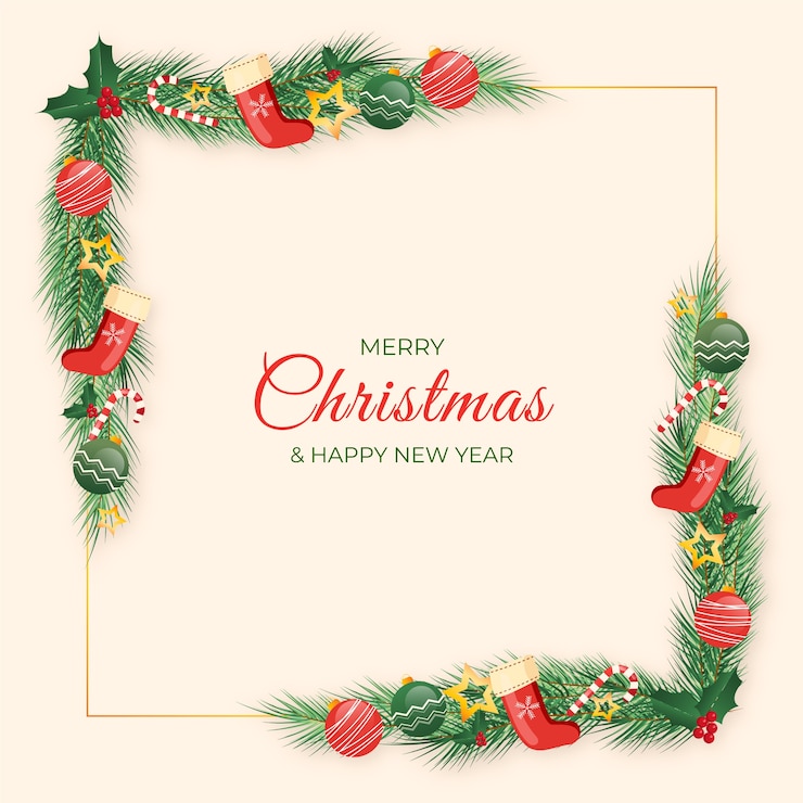 Gratis Vector verloop kerst frames en randen collectie