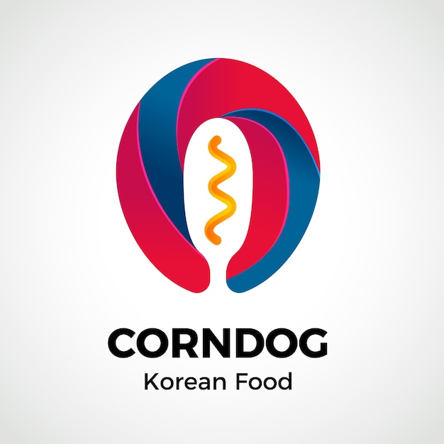 Verloop Koreaans voedsel logo-ontwerp