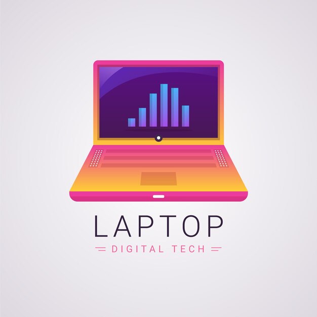 Verloop laptop logo sjabloon
