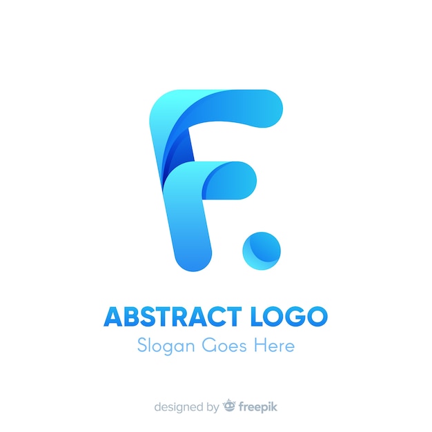 Gratis vector verloop logo sjabloon met abstracte vorm