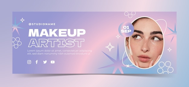 Verloop make-up artiest social media voorbladsjabloon