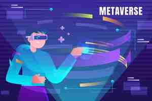 Gratis vector verloop metaverse achtergrond